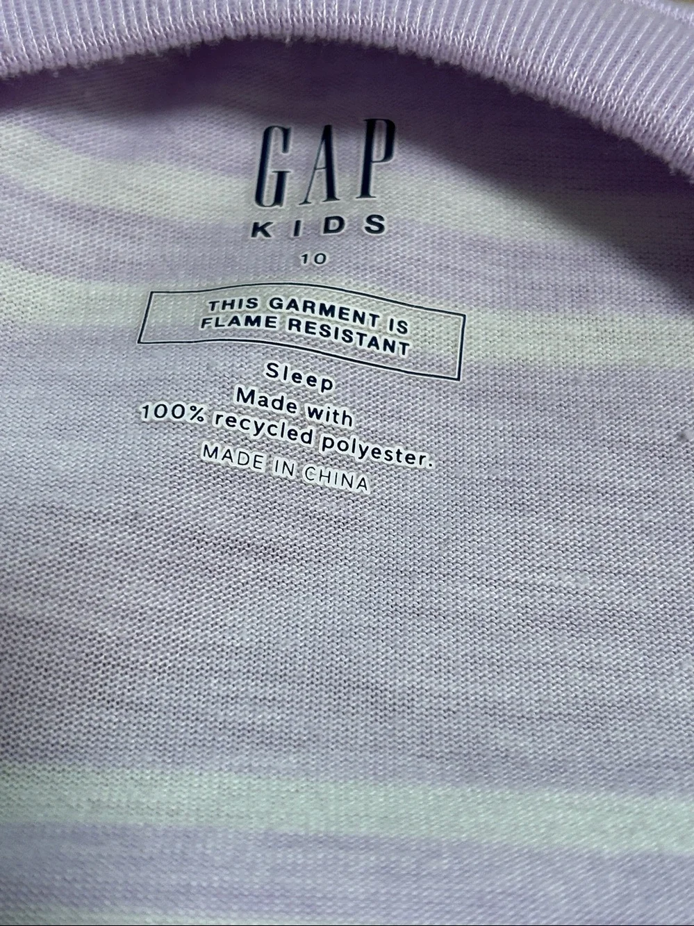 GAP Kids Lavender Plush Sleepwear Kids Chenille PJ Set Size 10-Cozy Pajamas